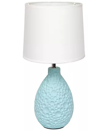 All The Rages Simple Designs Textured Stucco Ceramic Oval Table Lamp