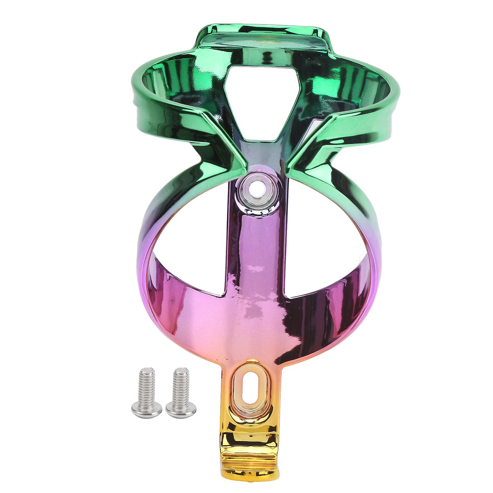 Mountain Bike Cycling Water Cup Holder Colorful Lightweight Bicycle Bottle Cage Bracketgreen+purple+golden