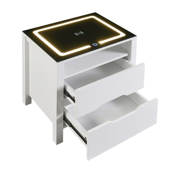 Multifunctional Storage Nightstand，Wireless Charging - - 37279659