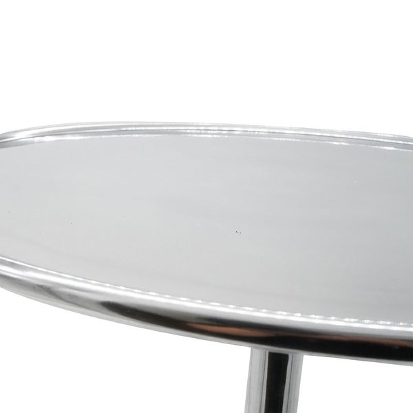 AandB Home Cheshire Aluminum Round Side Table - Silver