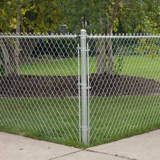 Everbilt 2-38 in. Galvanized Chain Link Fence Aluminum EndGate Post Set for 5 ft.  6 ft. 328644EB