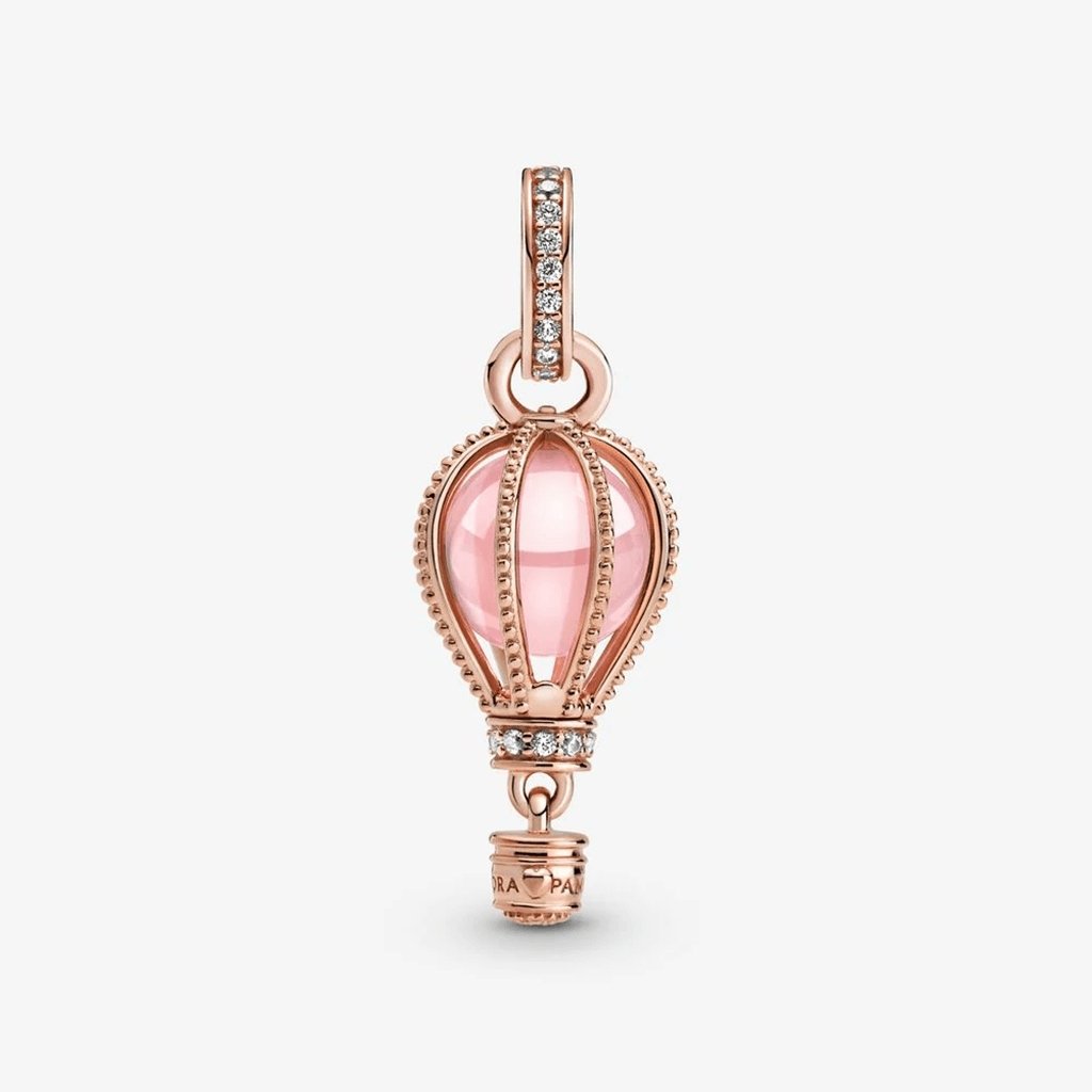 PANDORA  Sparkling Pink Hot Air Balloon Dangle Charm