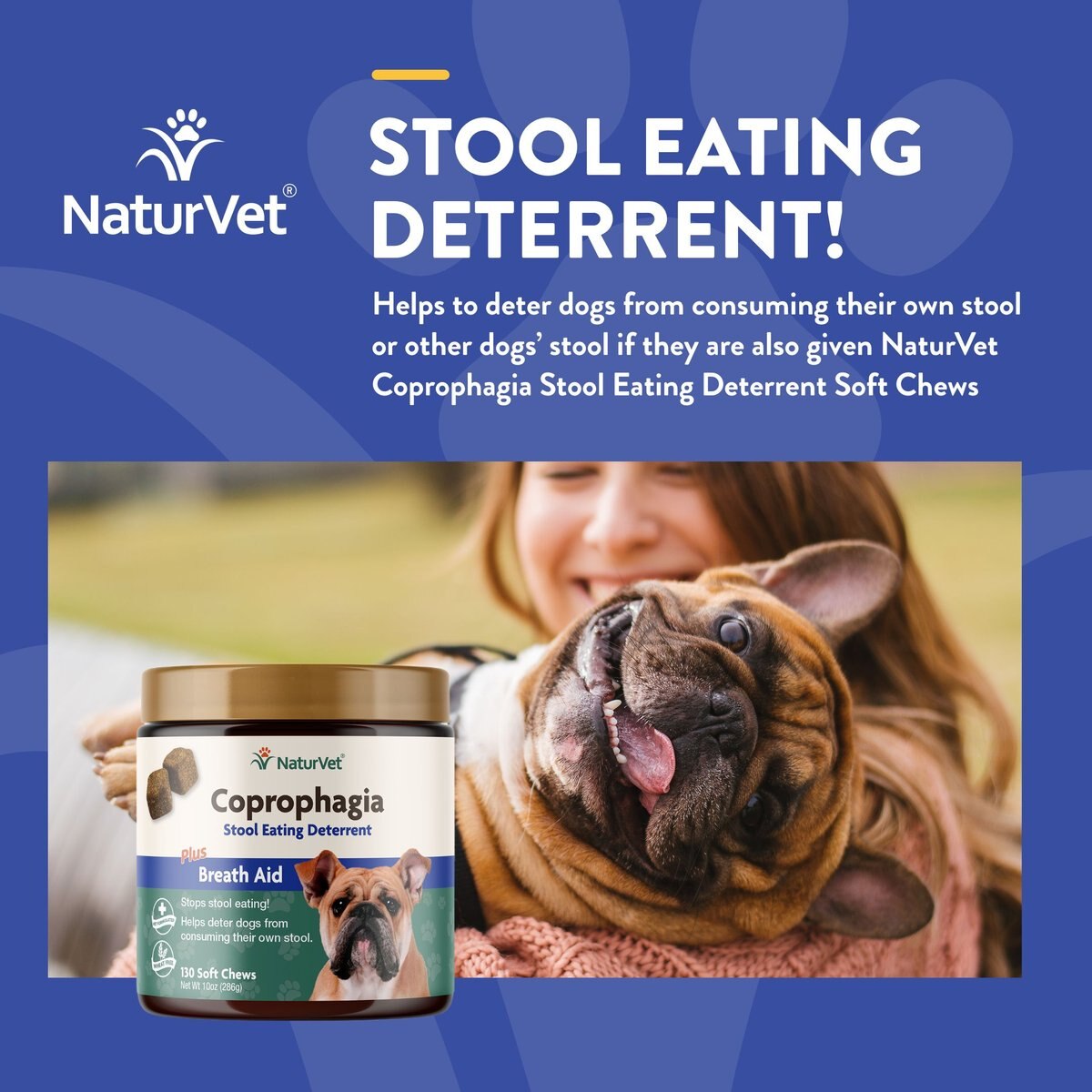 NaturVet Coprophagia Plus Breath Aid Soft Chews Coprophagia Supplement for Dogs