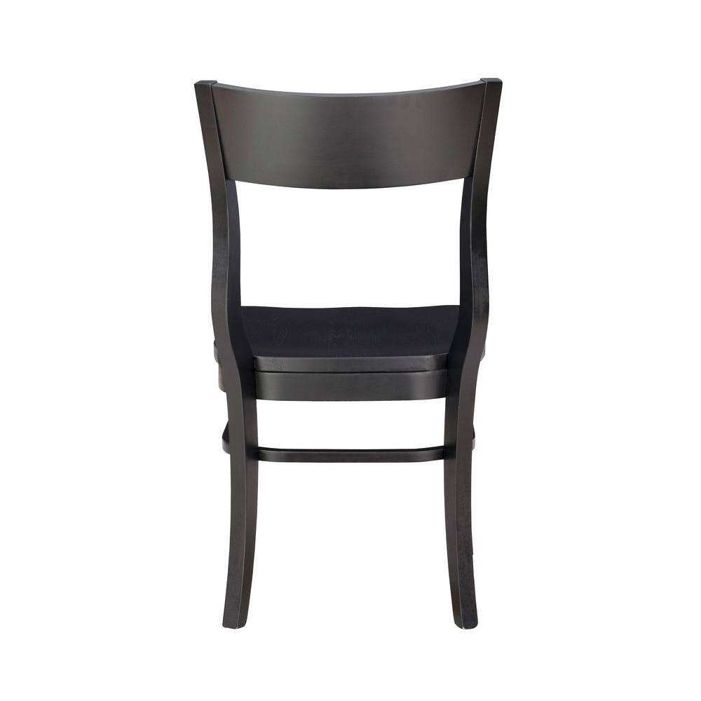 Linon Home Decor Choteau Black Wood Modern Farmhouse Side Chair (Set of 2) THDAC03623