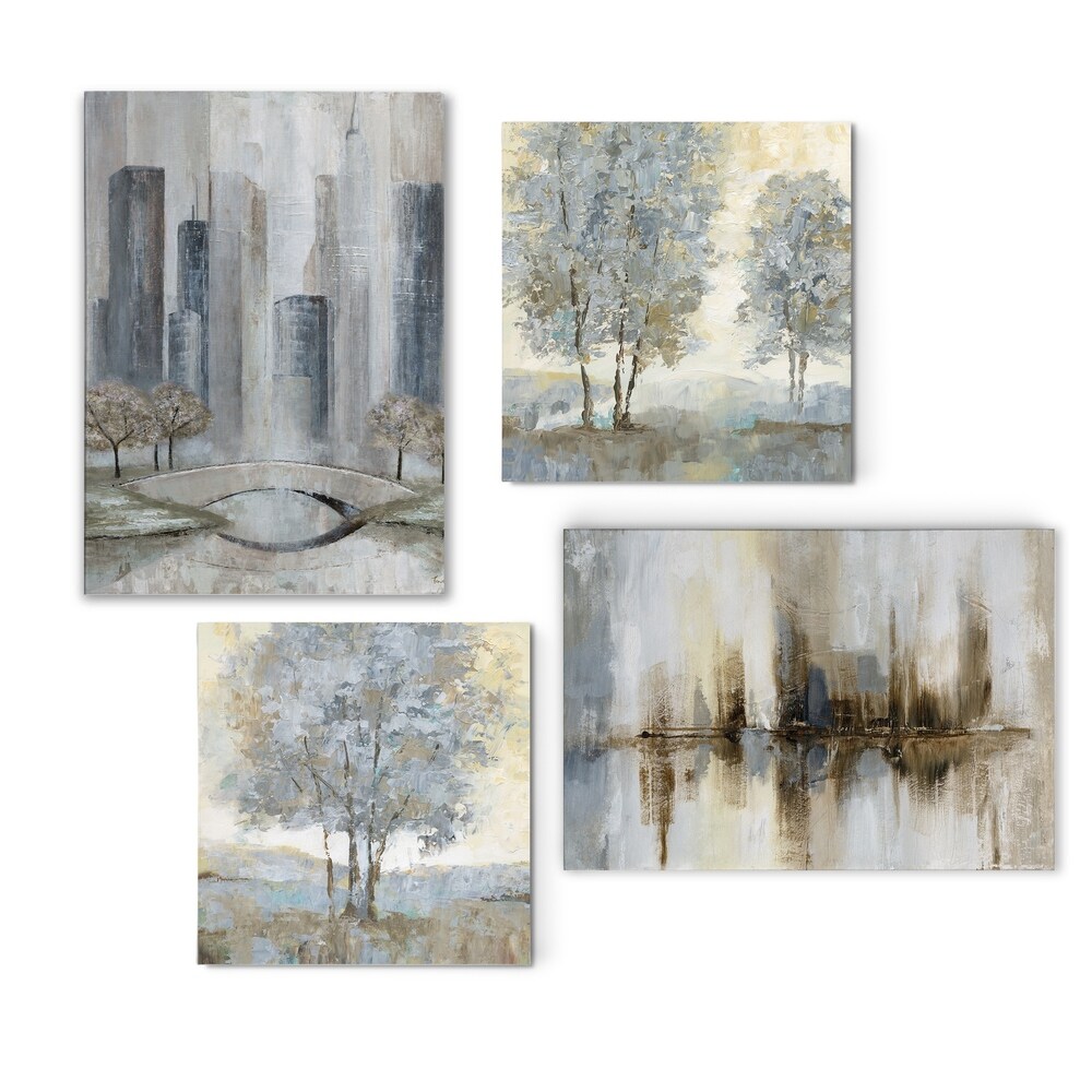 Touch of Modern Greys  Gallery Wrapped Canvas Set