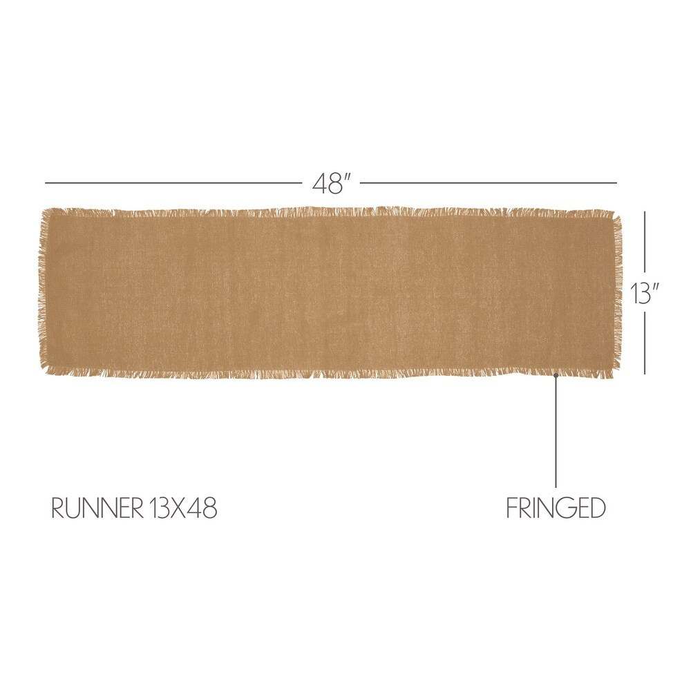 Burlap Fringed Runner