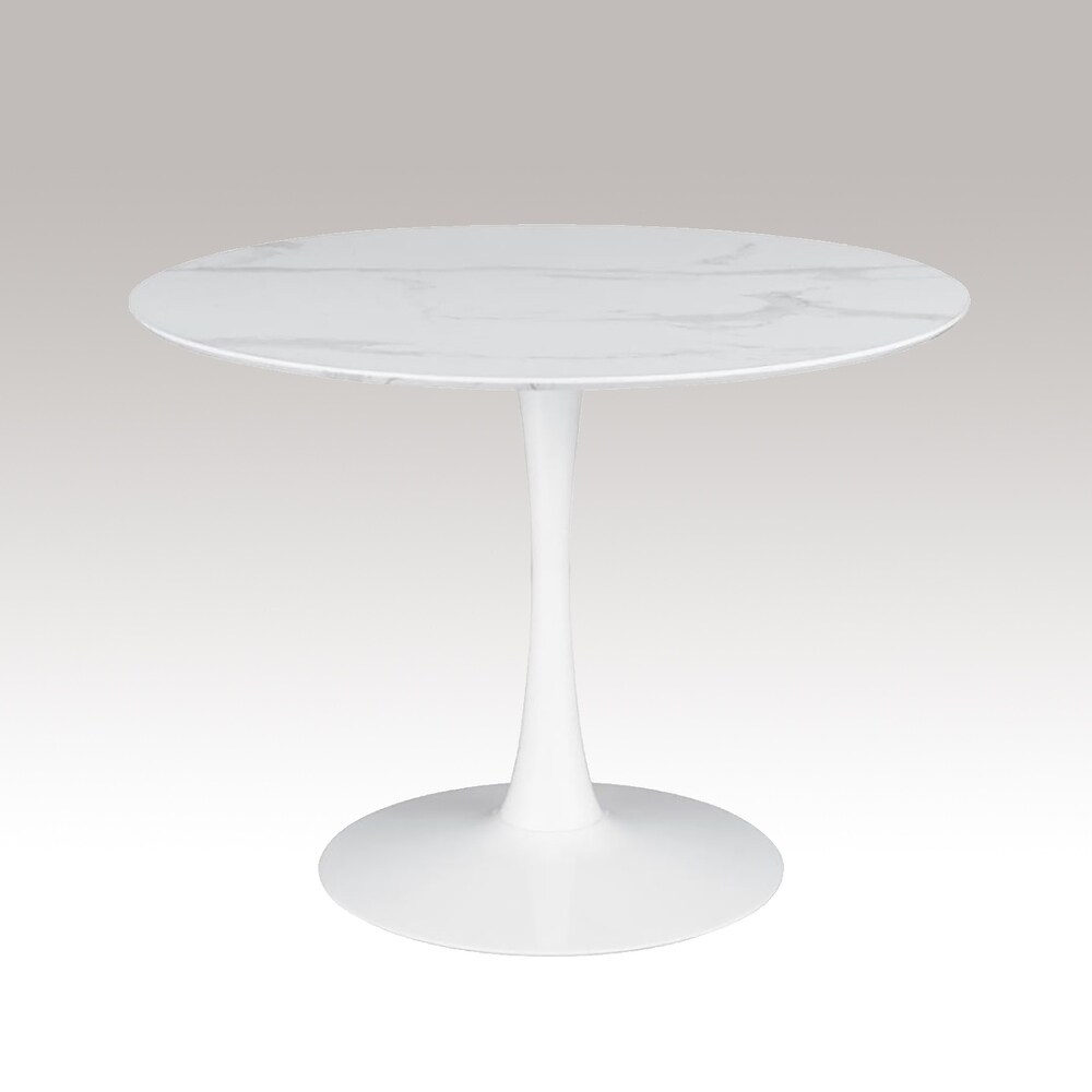 Round Dining Table in White Finish