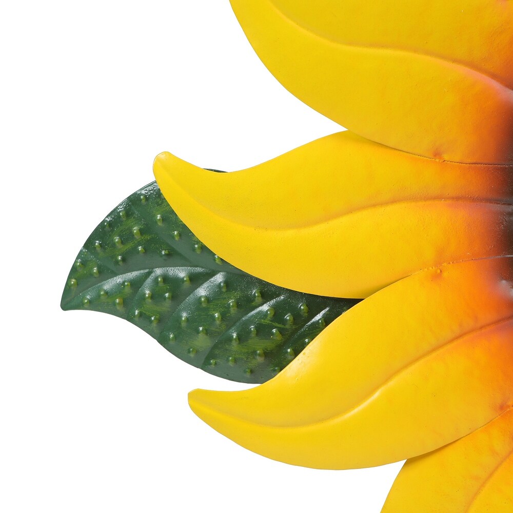 Sunflower Metal and Glass Outdoor Wall Decor