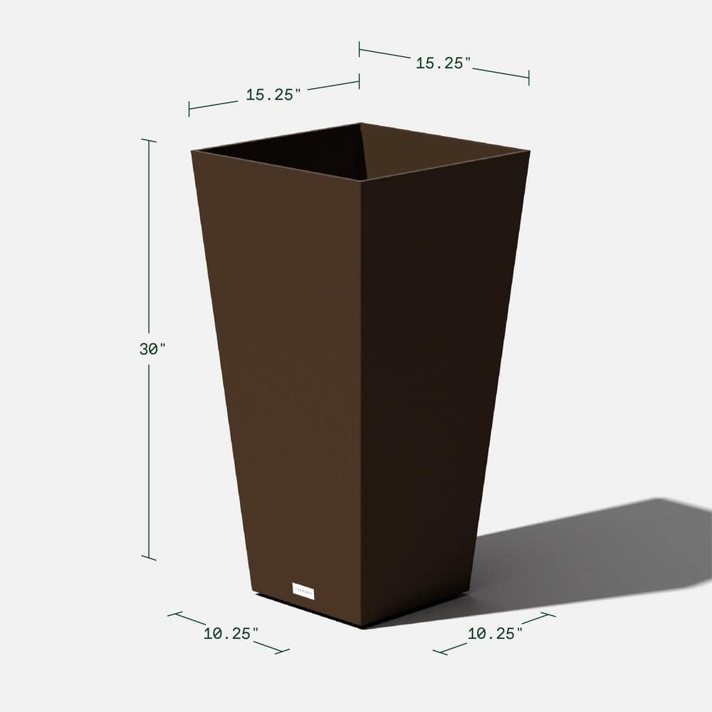 Veradek Midland 30 in. Espresso Plastic Tall Square Planter MV32E