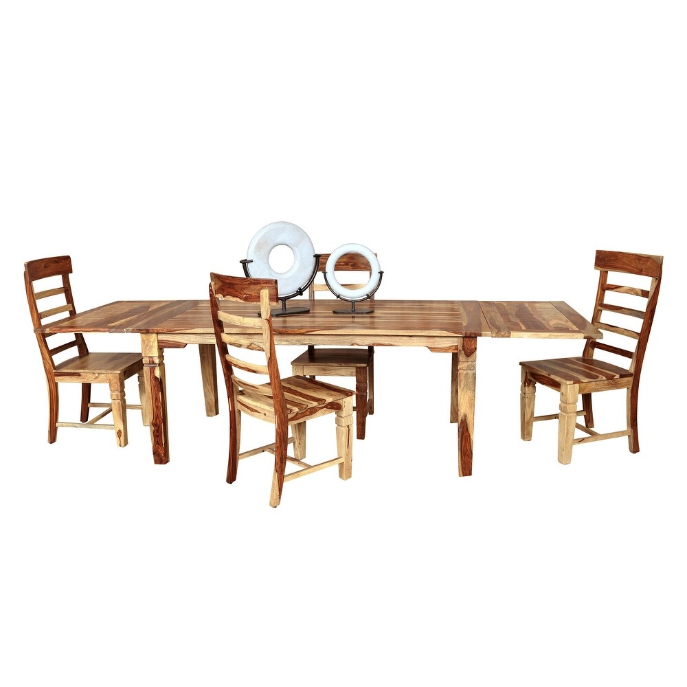 Porter Designs Taos Contemporary Solid Wood Extendable Dining Table  Natural.