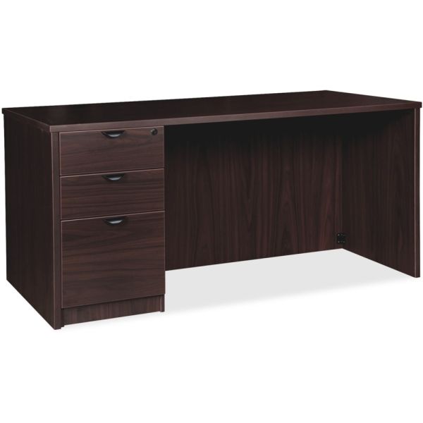 Lorell Prominence 2.0 Espresso Laminate Box/Box/File Left-Pedestal Desk - 3-Drawer