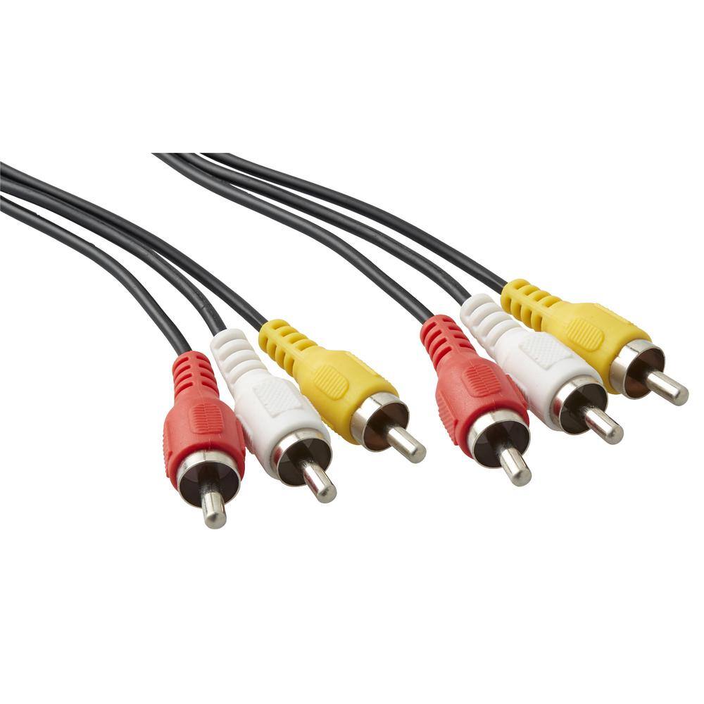 Newhouse Hardware 6 ft. AudioVideo 3RCA to 3RCA Cable For TV VCR DVD and Speaker (5-Pack) RCA6-05