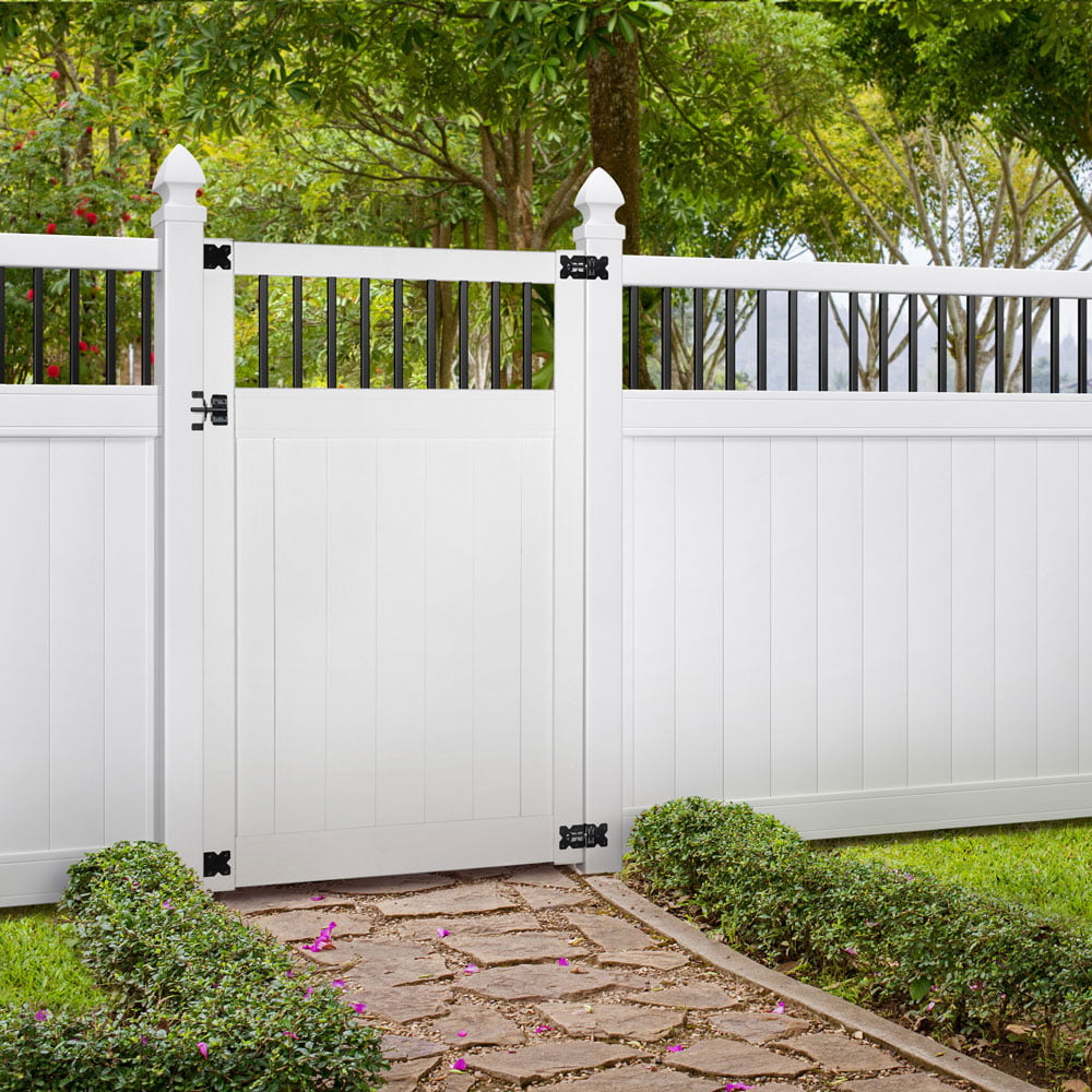 Outdoor Essentials Pro Series Lakewood 6x4 White Vinyl Baluster Top Privacy Fence Gate