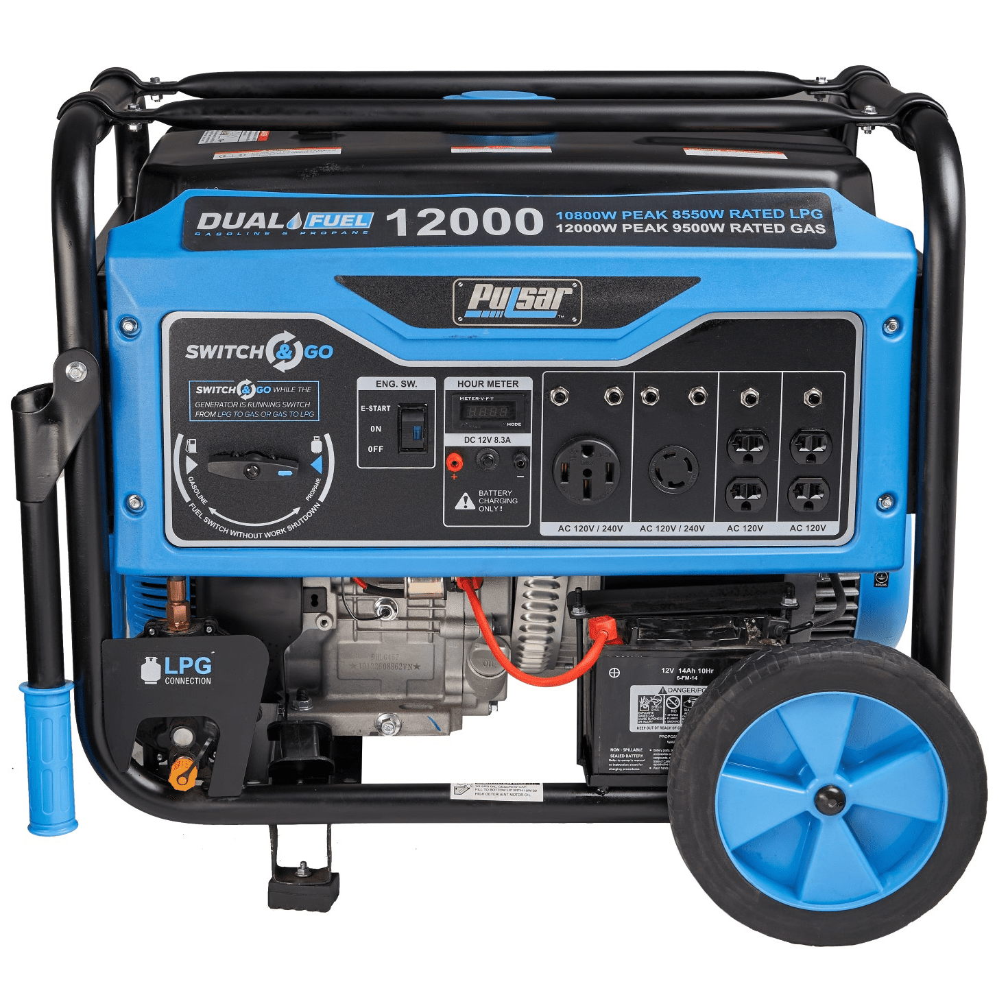 Pulsar 12，000W Dual Fuel Portable Generator with Electric Start �C CARB Compliant