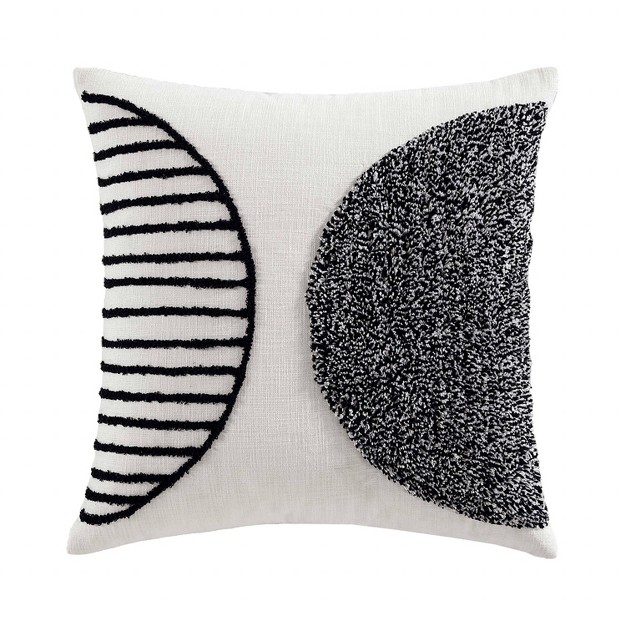 Oversize Graham Square Throw Pillow White black Brielle Home