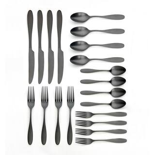 ORNATIVE Ellie 20 Piece Matte Black 180 Stainless Steel Flatware Set Service for 4 09320MBR1