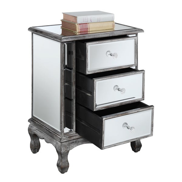 Silver Orchid Talmadge 3-Drawer Mirrored End Table