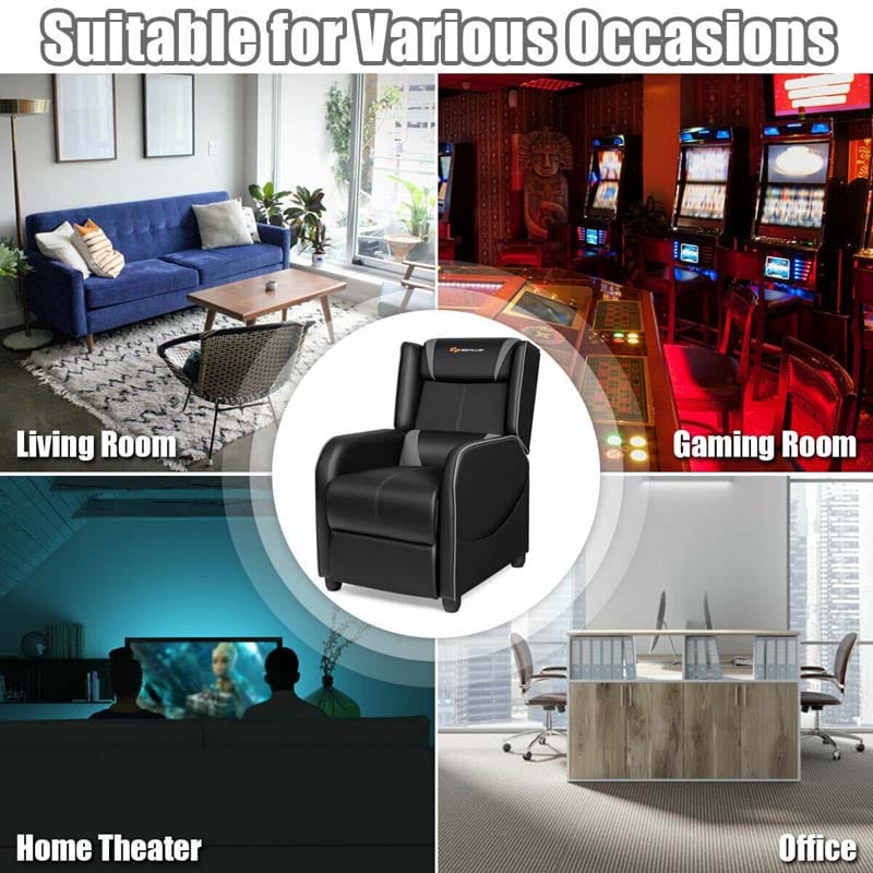 Massage Gaming Recliner Chair, Racing Style PU Leather Gaming Sofa, Living Room Sofa, Lounge Sofa, Home Theater Seat