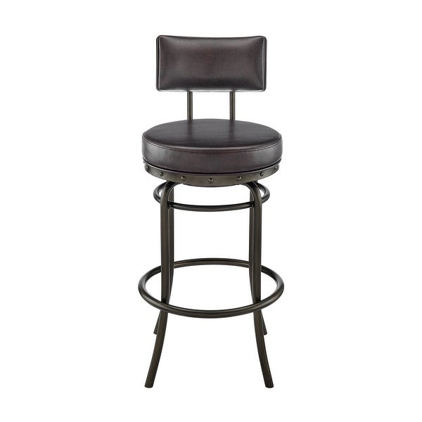 Rees Modern Swivel Counter/Bar Stool in Faux Leather and Metal