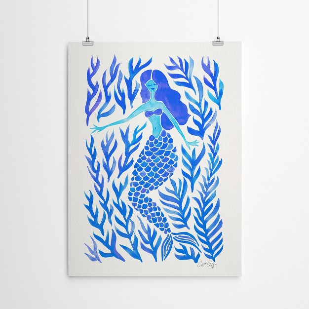 Americanflat Minimalist Animal Kelp Forest Mermaid Blue By Cat Coquillette Poster Art Print