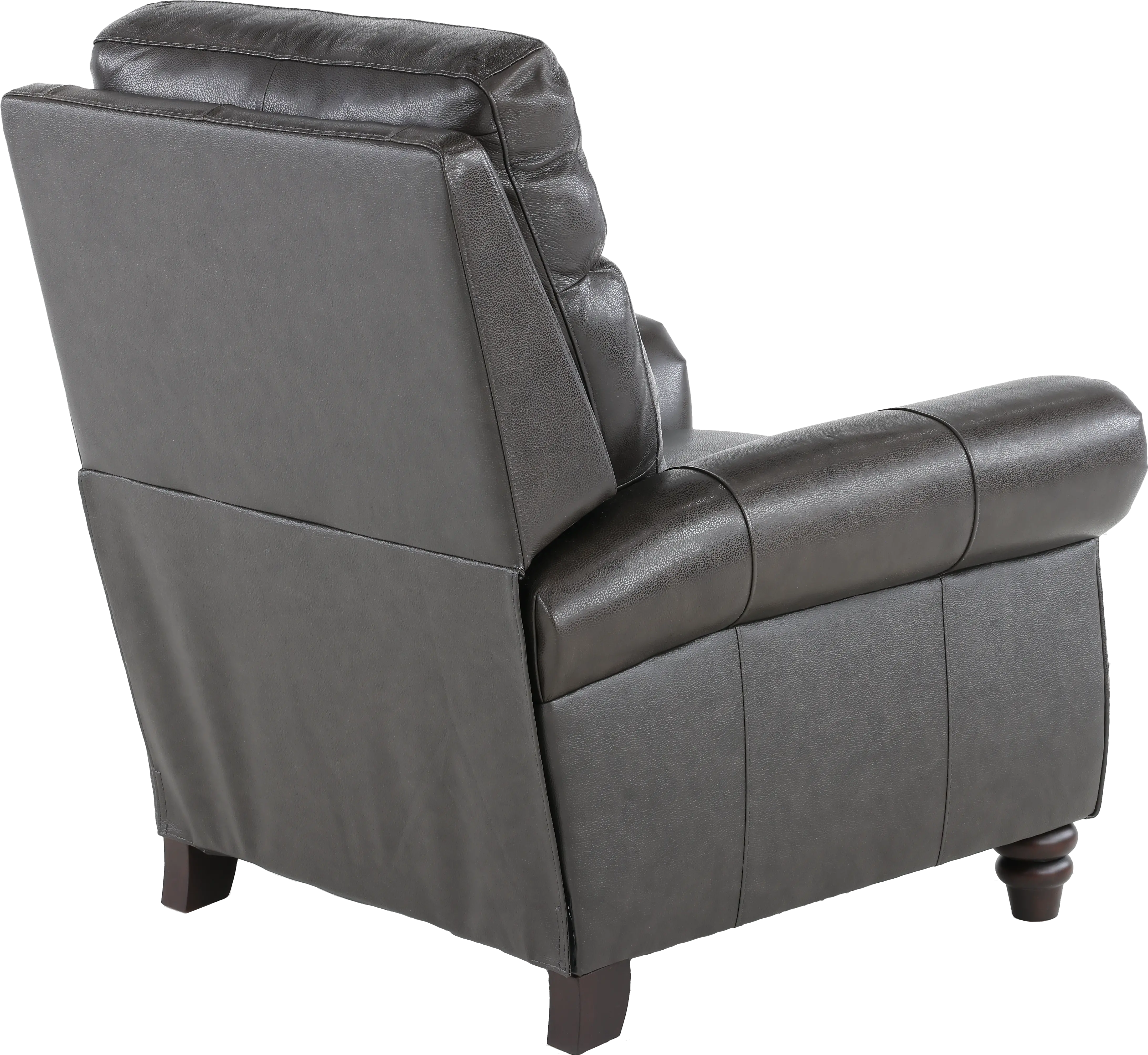 Fresh Twilight Gray Leather-Match High Leg Power Recliner