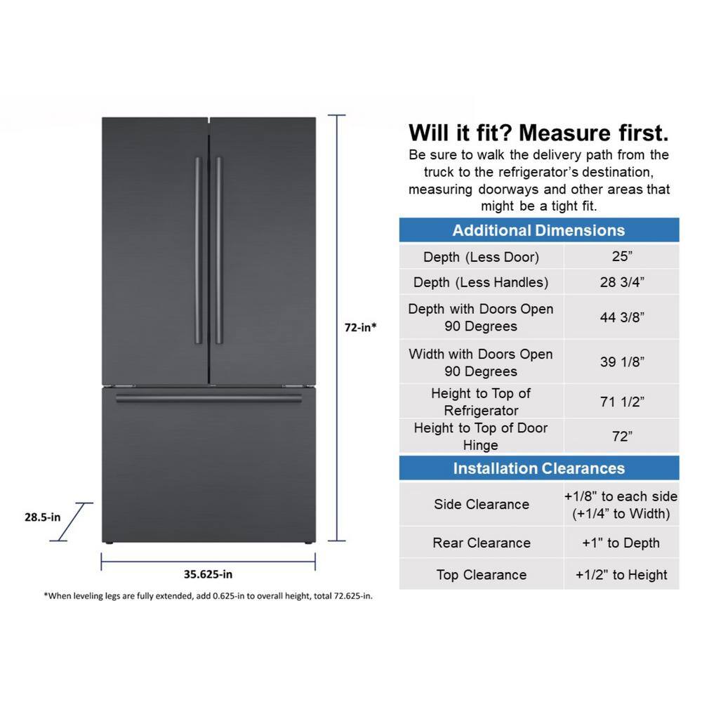 Bosch 800 Series 36 in. 21 cu. ft. Smart Counter Depth French Door Refrigerator in Black Stainless Steel Internal Water  Ice B36CT80SNB