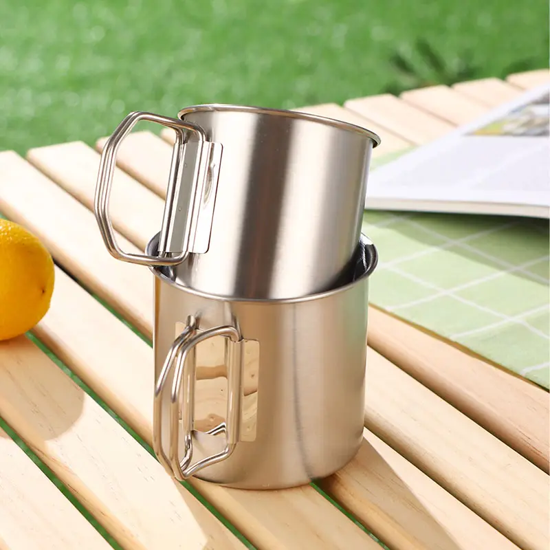 4 piece Set Outdoor Camping Travel Portable Stainless Steel Coffee mug