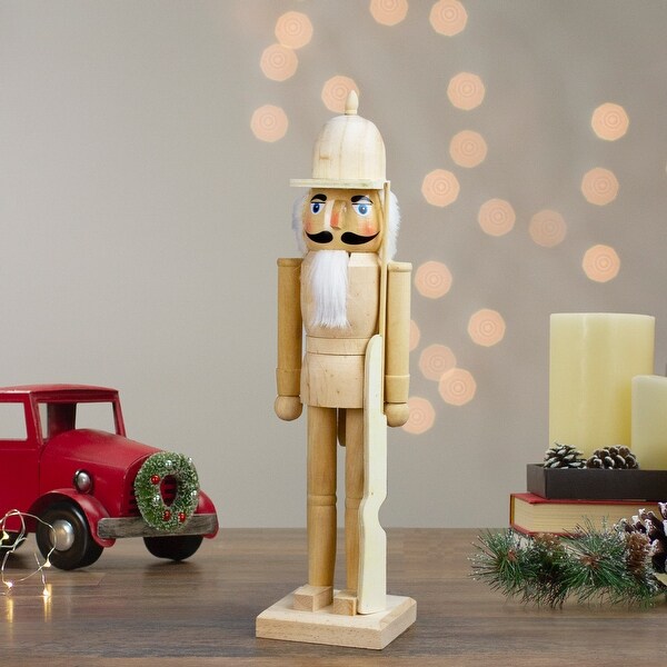 15 Unfinished Paintable Wooden Christmas Nutcracker with Rifle