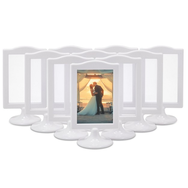 Okuna Outpost Double Sided Pedestal Picture Frames For 4x6 Inch Photos white 10 Pack