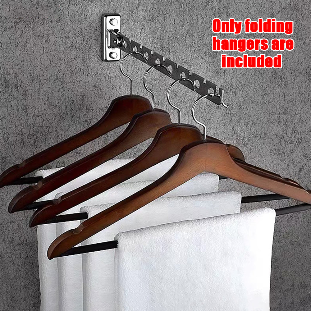 BESPOTT 6/8 Holes Folding Wall Mounted Clothes Hanger Rack Coat Drying Hook Stainless Steel