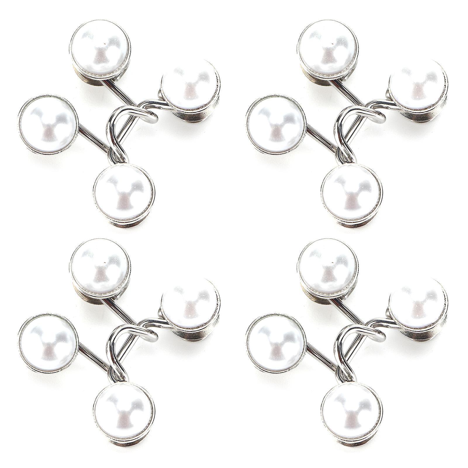 16pcs Button Pins Reusable Sturdy Durable Detachable Card Slot Design Convenient Jean Buttonsmall White Pearl