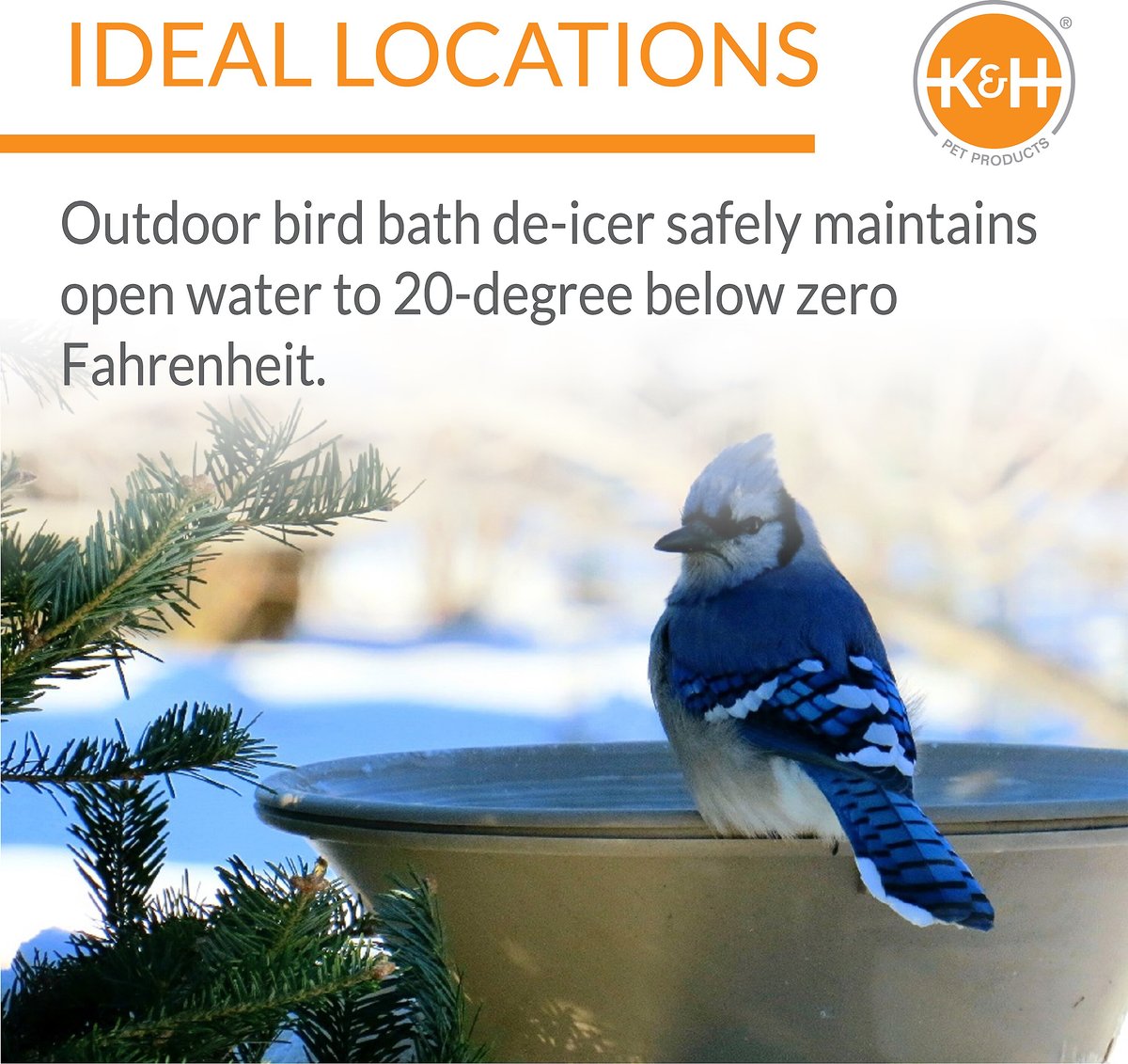 KandH Pet Products Ice Eliminator Original Birdbath Deicer