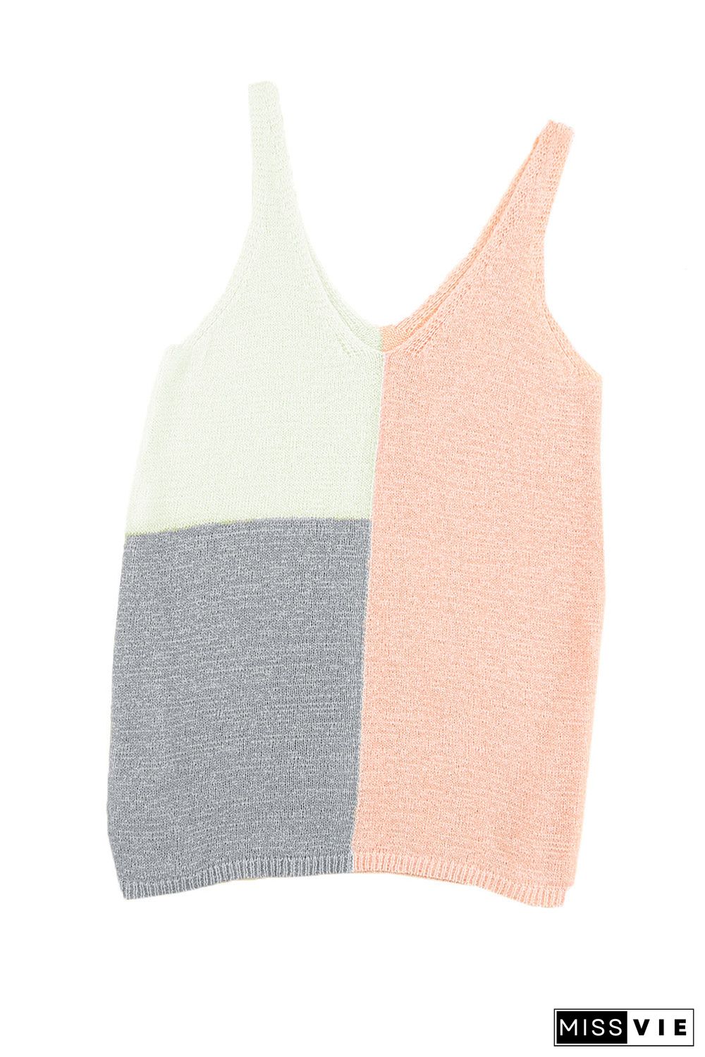 Color Block Knitted Tank Top