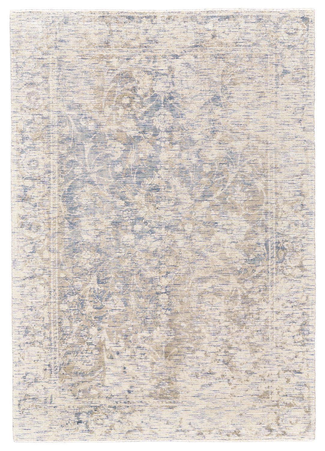 Michener Hand Woven Ivory and Blue Rug by BD Fine