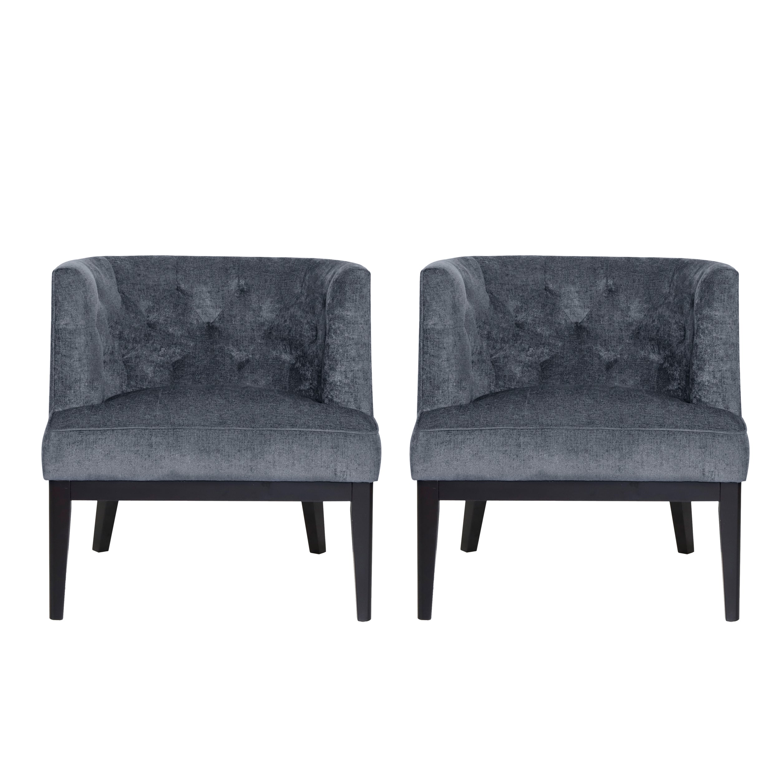 Evans Contemporary Fabric Tufted Accent Chairs, Set of 2