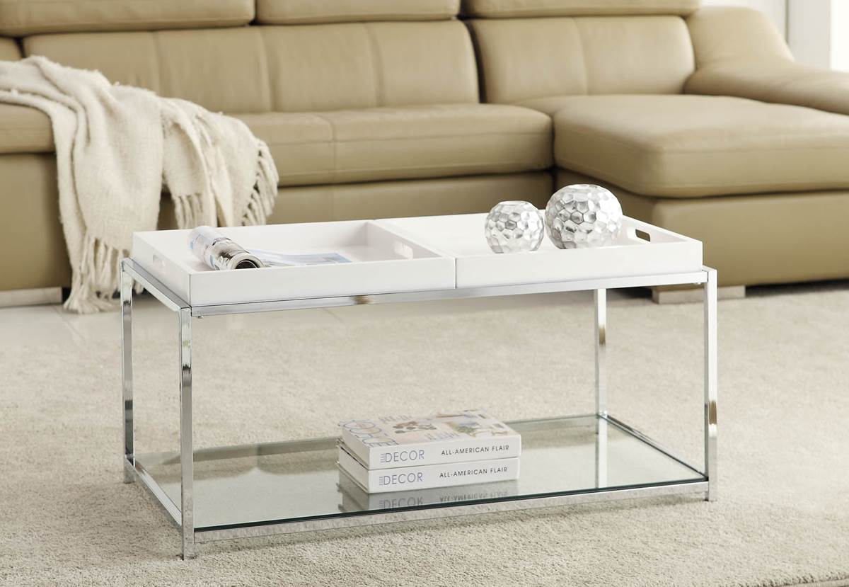 Convenience Concepts 131382W Palm Beach Coffee Table - White