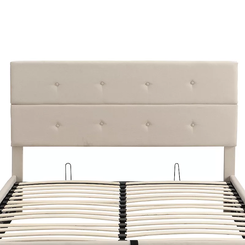 Merax Upholstered Platform Bed With Underneath Storage