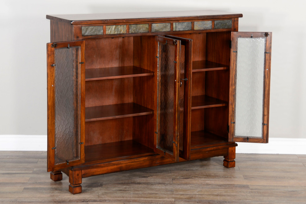 Santa Fe 4 Door Bookcase With Slate   Transitional   Bookcases   by Sunny Designs  Inc.  Houzz