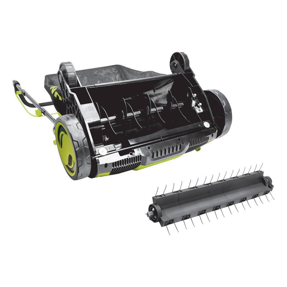 Sun Joe 15 in. 13 Amp Electric Lawn Dethatcher with Collection Bag AJ805E