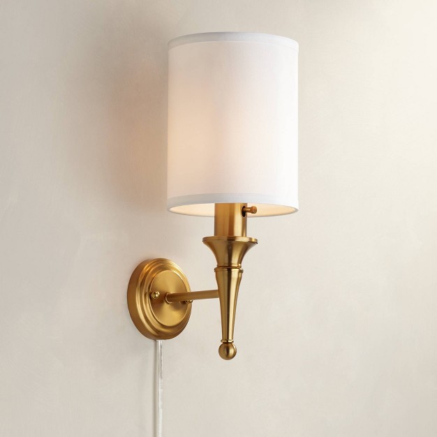 Warm Gold Traditional Plug in Wall Sconce