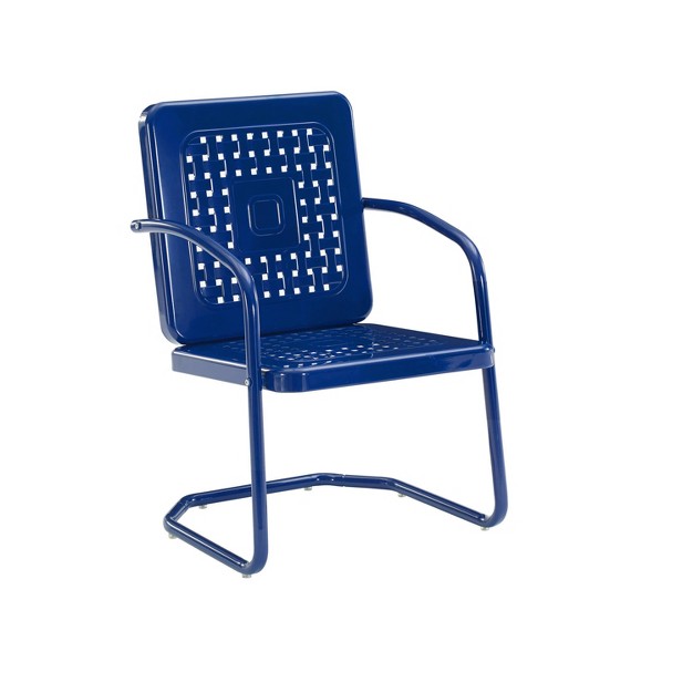 Bates 2pk Outdoor Metal Chairs Navy Crosley