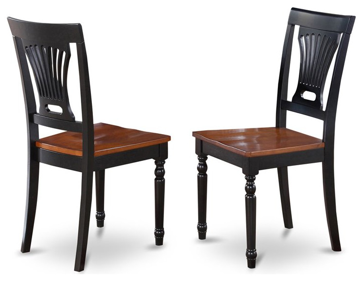 East West Furniture Plainville 11 quotWood Dining Chairs in Black/Cherry (Set of 2)   Traditional   Dining Chairs   by Homesquare  Houzz