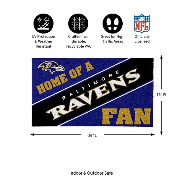 Evergreen Baltimore Ravens Pvc Mat Color