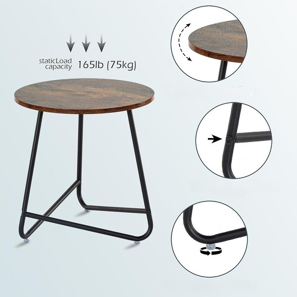 Small Round End Table，Indoor and Outdoor (Brown)