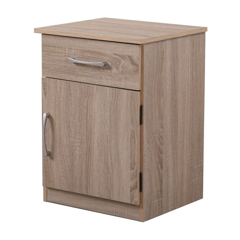 Alston 1 drawer and Cabinet Wood Nightstand