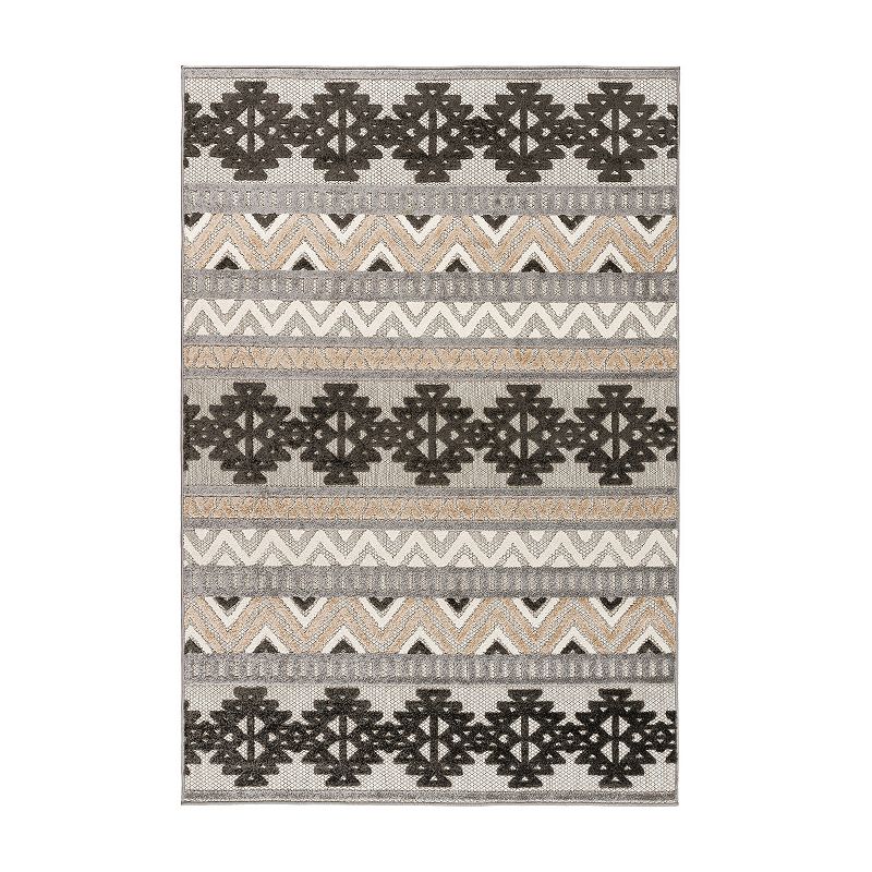 World Rug Gallery Contemporary Geometric Bohemian Indoor Outdoor Rug