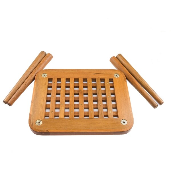 Solid Teak Grate End Table - 20