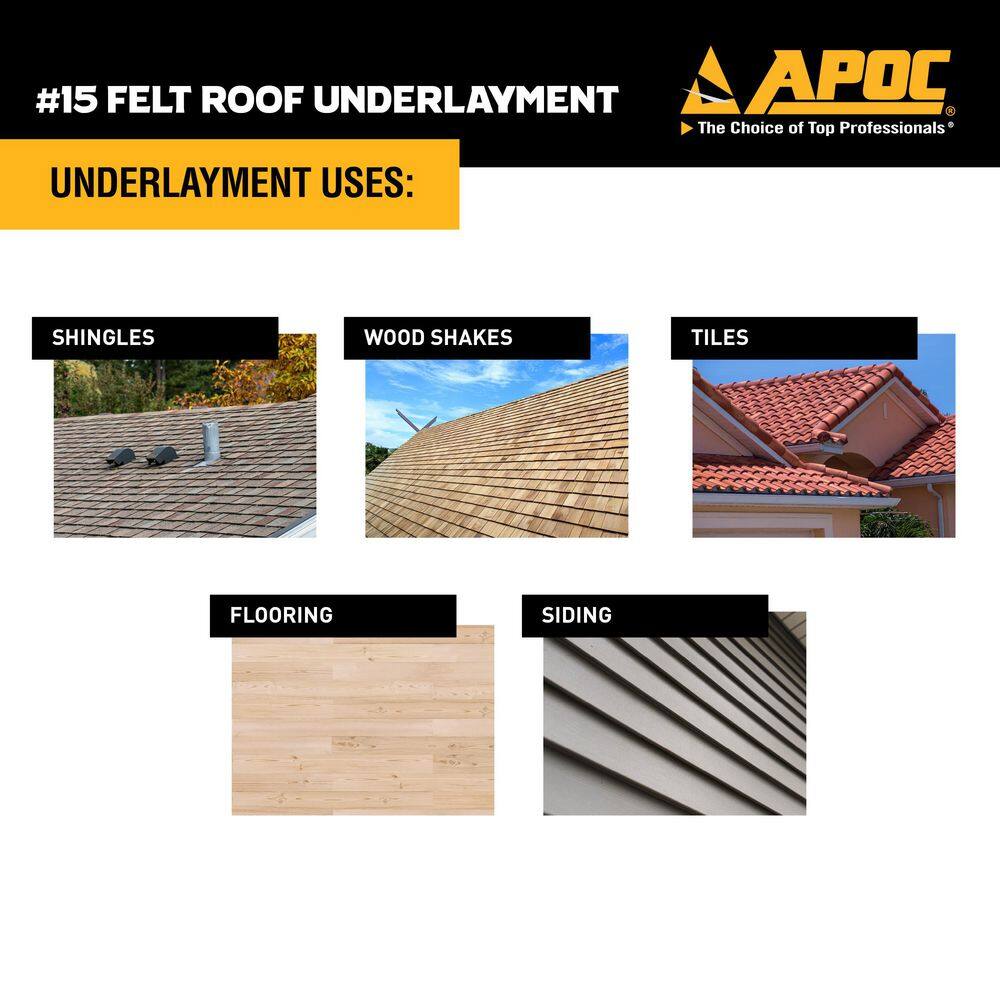 APOC 36 in. x 144 ft. 432 sq. ft. Felt Roof Underlayment AP-0042