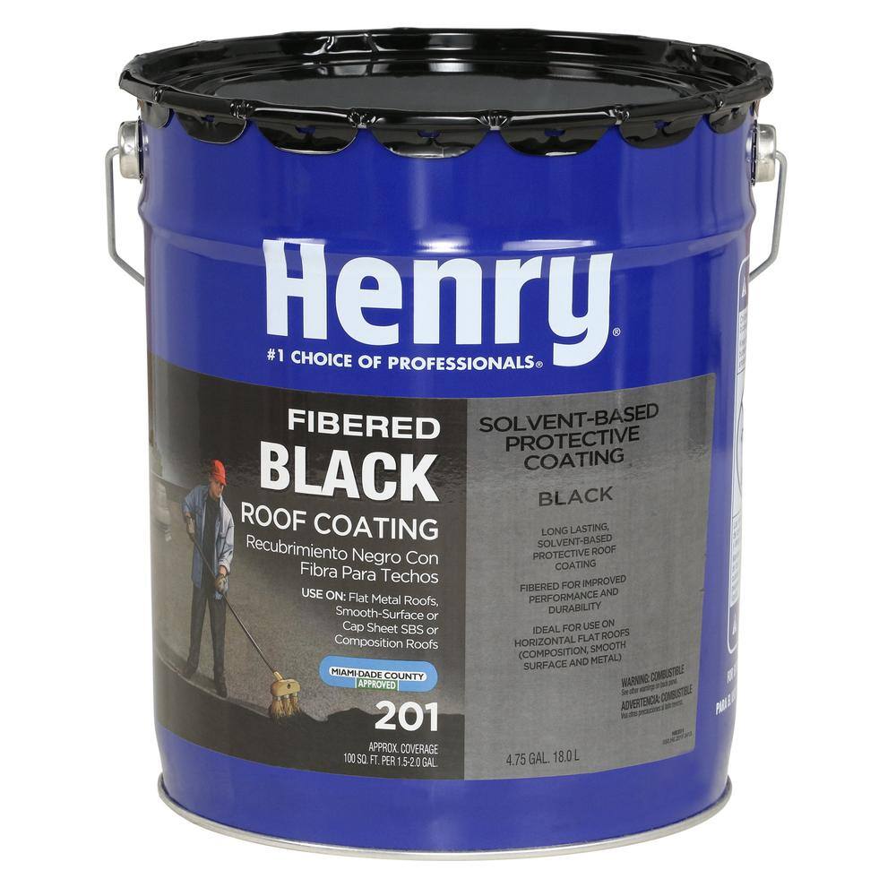 Henry 201 Fibered Black Asphalt Roof Coating 4.75 gal. HE201571