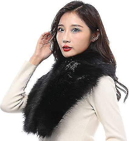 Women's Warm Fur Scarf With Faux Fur Collar， Suitable For Cold Winter